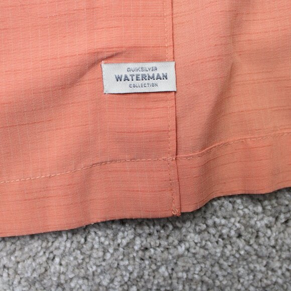 Quiksilver Waterman Shirt Mens Large Orange Comfort Fit Short Sleeve Modal/Poly - Picture 10 of 14